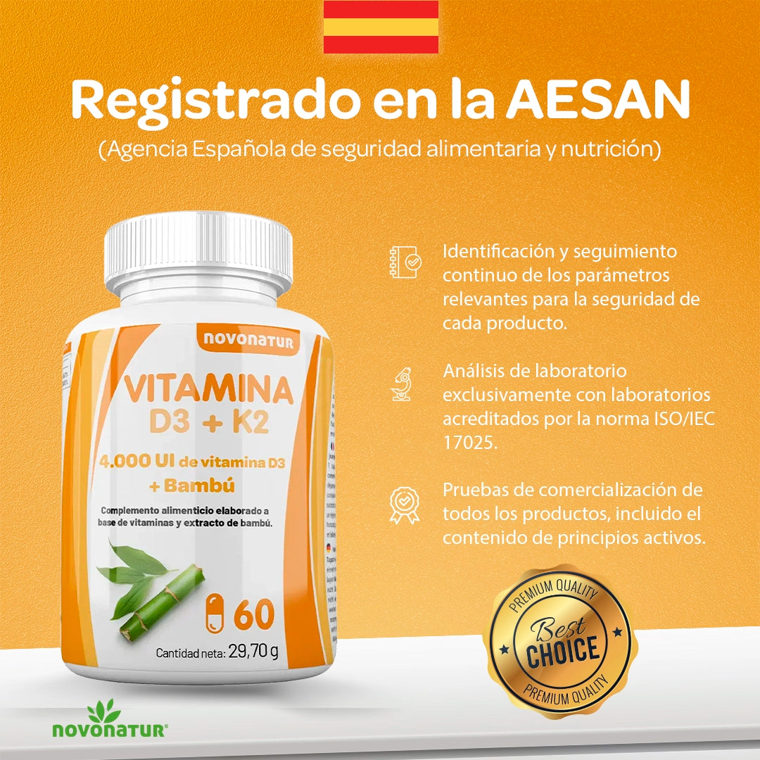 Vitamina D3 y K2 4.000UI + Silicio orgánico