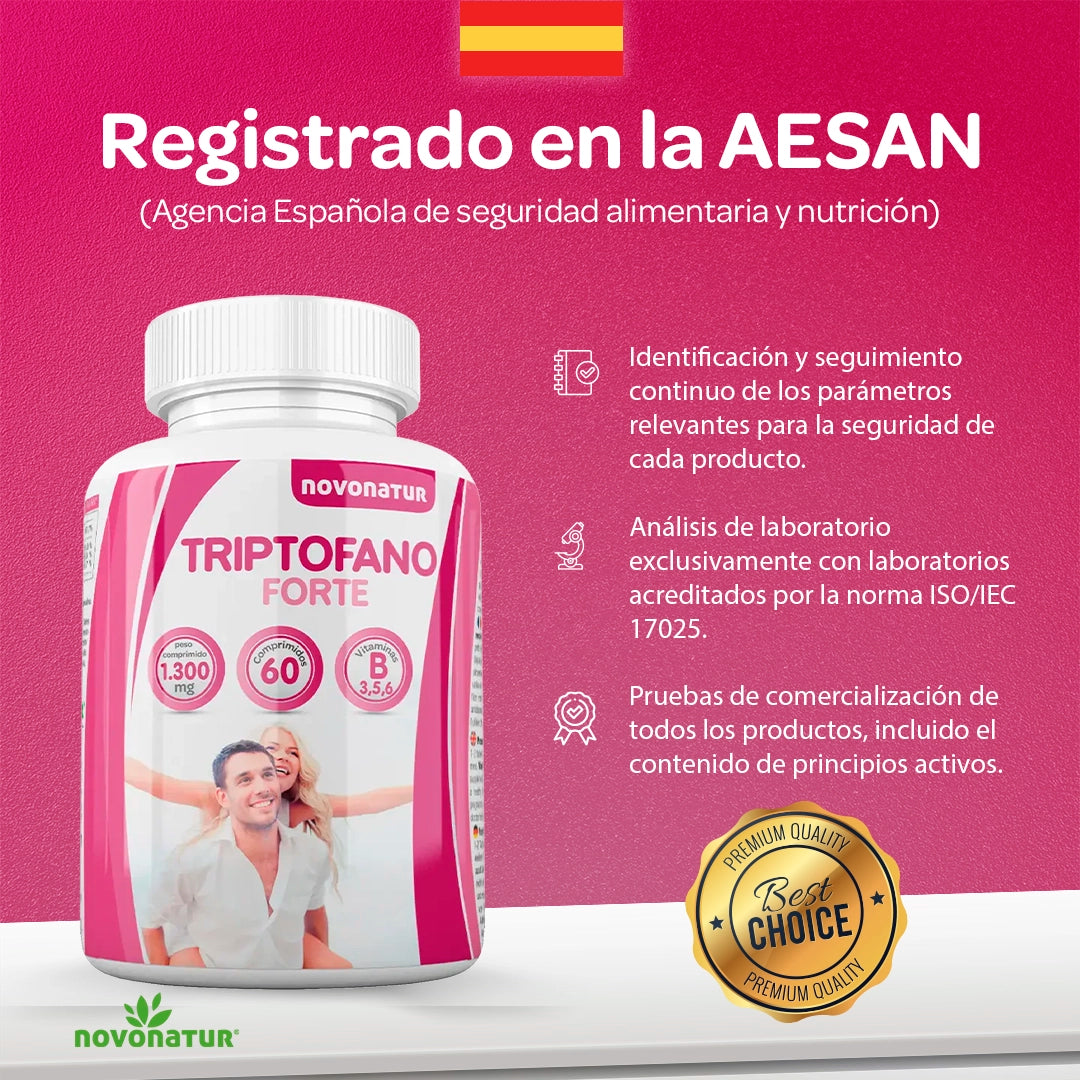 Triptófano + magnesio + espirulina + melatonina