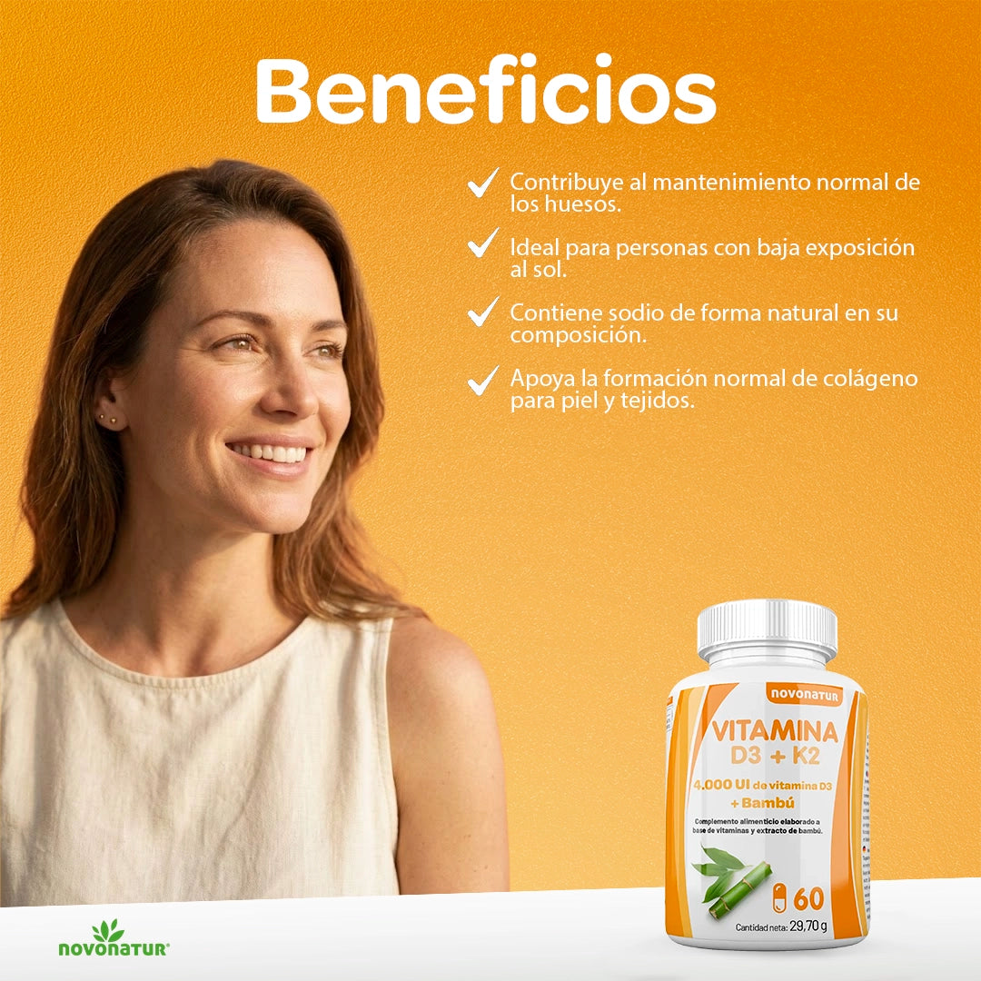 Vitamina D3 y K2 4.000UI + Silicio orgánico