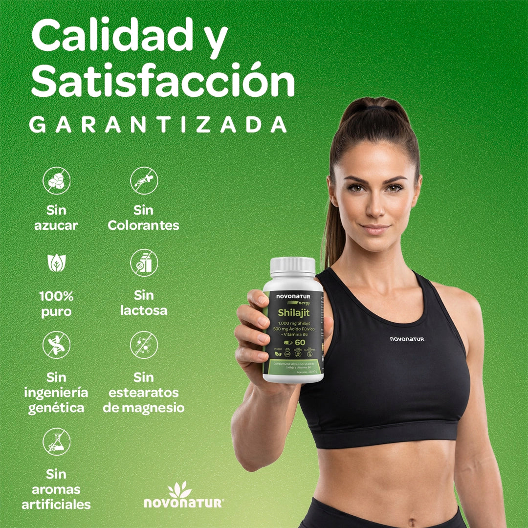 Shilajit 1000 mg con Ácido Fúlvico y Vitamina B6