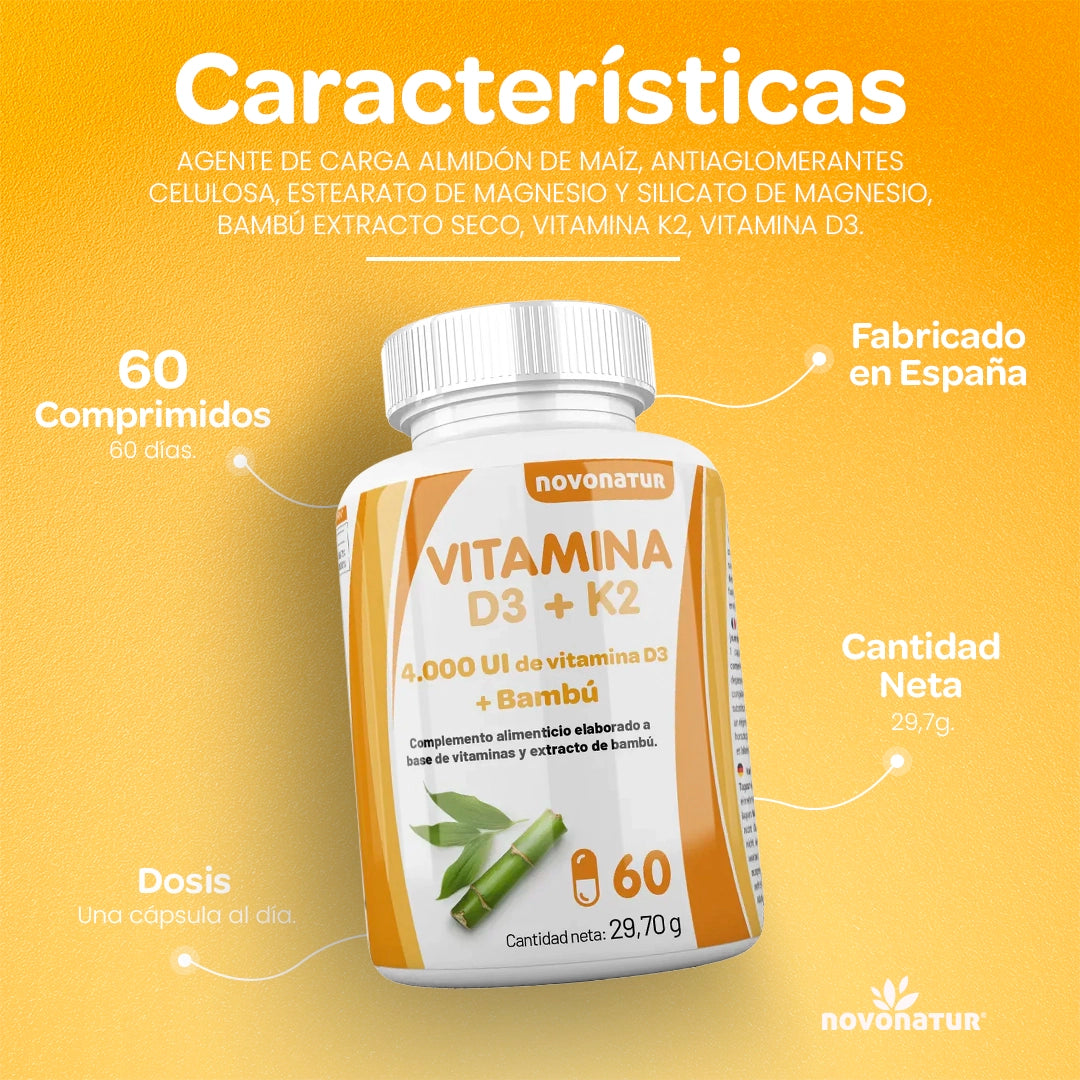 Vitamina D3 y K2 4.000UI + Silicio orgánico
