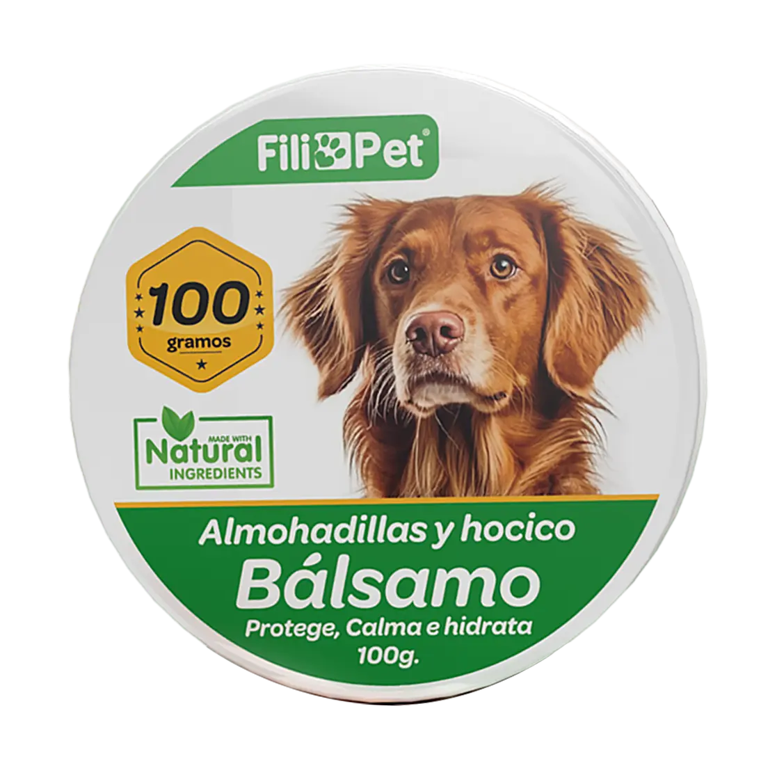 Bálsamo natural para perros en formato 100g para hidratar almohadillas y hocico secos, protege y repara la piel de mascotas