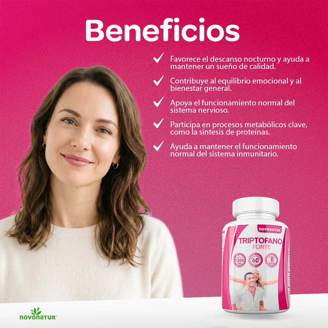 Triptófano + magnesio + espirulina + melatonina