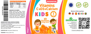 Vitamine C+D+Calcium dans les gommes